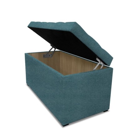 Puff with a lid and weighting, 800 × 400 × 420 mm, Savana plus matting, Mint color-1