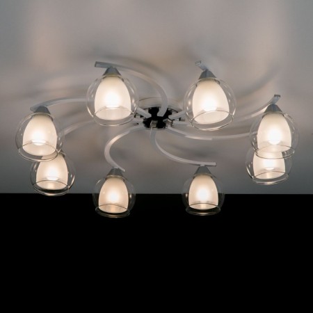 Ceiling chandelier Citilux "Christie" CL152180, 79x79x19 cm, 8x75W, E27, white color-2