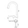 ACCOONA A4819F kitchen mixer, single -leaf, silicone spout, brass, black/chrome