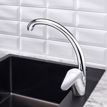 BouOU B8282-10F kitchen mixer, single-leaf, 40 mm cartridge, brass, chrome-2