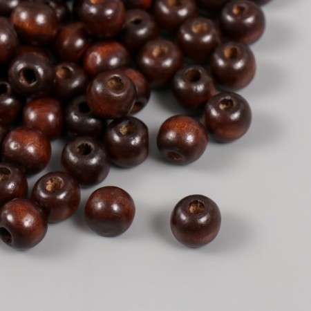 Set of beads wooden d 10 mm, 250 gr, brown-1