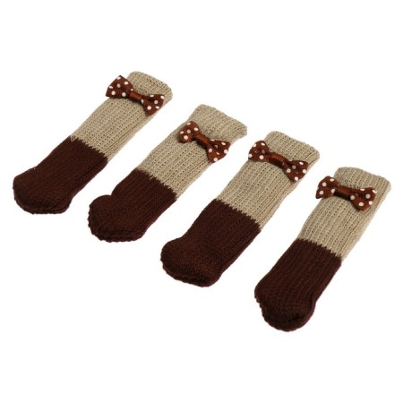 Cappio socks for furniture with a bow, brown color