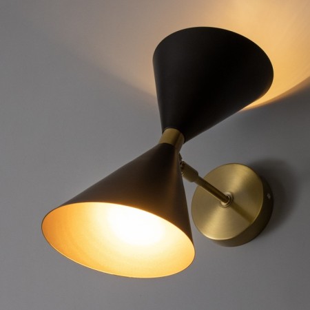 Sconces "Murano" 2he27 40W black and gold 16x26x40 cm-2