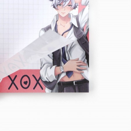 Block of paper with torn sheets of 140 x 80 mm, 50 liters. "Anime guy"-2