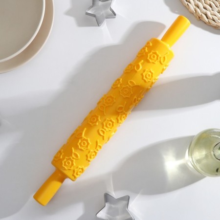 Skalka confectionery “Flower”, 37 cm, working part 25 cm, textured, yellow color