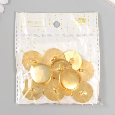 Buttons plastic on the midnight "gold" 2.5 cm set 12 pcs-3