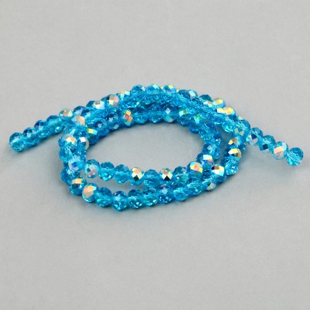Glass beads, set 72 pcs., Size 1 pc. - 8 mm, blue color-2