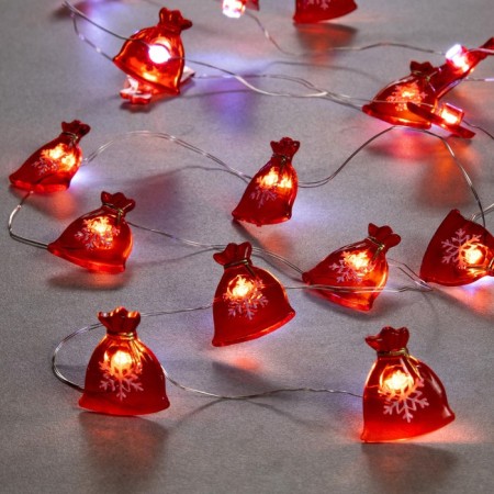 Garland “thread” 2 m Rosa with nozzles “bag with gifts”, IP20, silver thread, 20 LED, white glow, 2 modes, AAX2