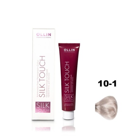 Hair dye OLLIN Professional Silk Touch, non -zammiach, tone 10/1 light blond ashen