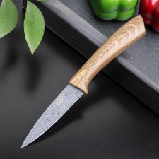 A knife with an anti-wound coating of the granite shade, a blade 9 cm, the color is gray-brown