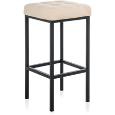 Haric loft Metal/eco -leaf stool, black/beige 35x35x65 cm
