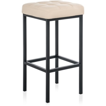 Haric loft Metal/eco -leaf stool, black/beige 35x35x65 cm