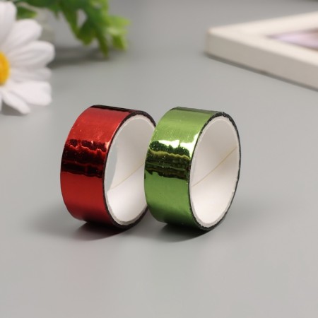 Adhesive tape decorative plastic "metallic. Red, green" nr 2 pcs 1.5 cm, from. 3 m-1