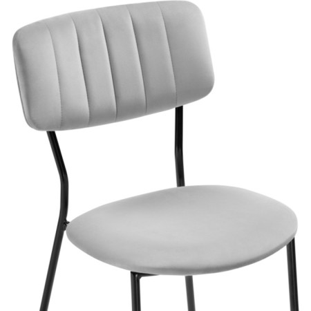Stol on a metal frame FIER Metal/velor, black/gray 46x60x82 cm-4