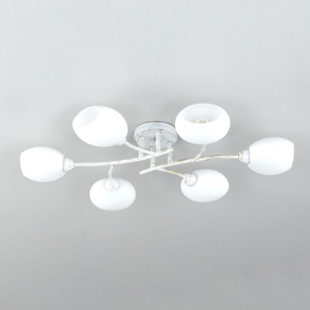 Ceiling chandelier Citilux "Florida" CL148160, 80x55x14.5 cm, 6x60W, E14, white color-3