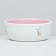 Ceramic bowl for rabbits 200 ml 10 x 3.7 cm, pink/white