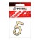The door number "5" tundra, plastic, color gold, 1 pc.