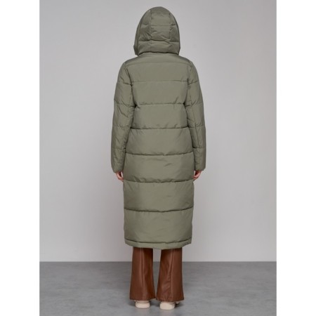 Coat insulated winter female, size 42, green color-3