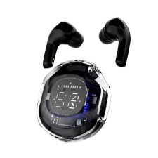 Wireless headphones Air39, TWS, inserts, BT 5.0, 45/200 mAh, display, transparent, black