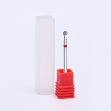 Diamond milling cutter for the "ball" manicure, fine granularity, 3.1 mm, in a plastic case-3