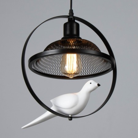 Bayerlux lamp "Bird" E27 40W black and white 25x30x30 cm-2