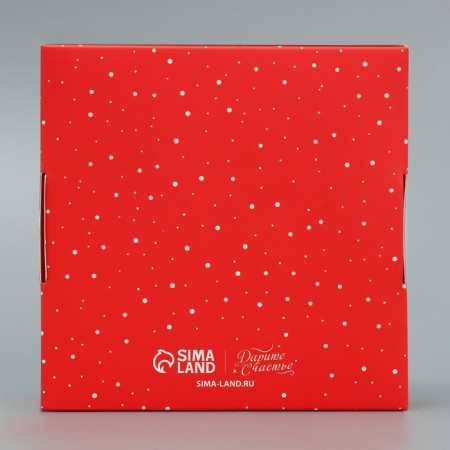 Box for Makarun with low sides "Wreath", 11x 11x 3 cm, New Year-5