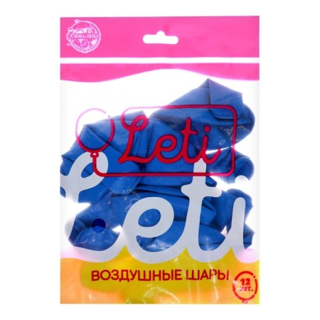 Latex ball 12 ", pastel, set 12 pcs., Blue color-3
