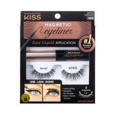 A set of magnetic overhead eyelashes and eyeliner KISS TEMPT Magnetic Eyeliner Kit