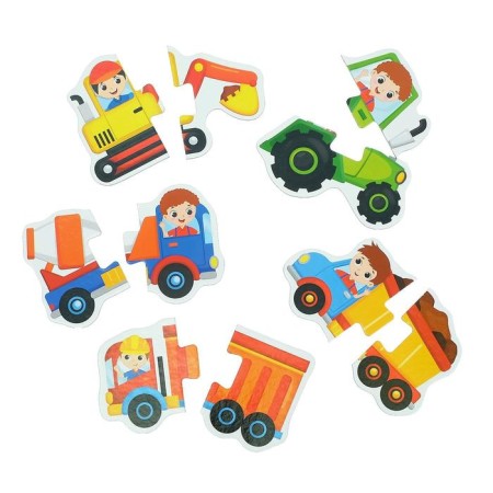 Maxi puzzles "Cars at a construction site", 5 puzzles, 10 parts-2