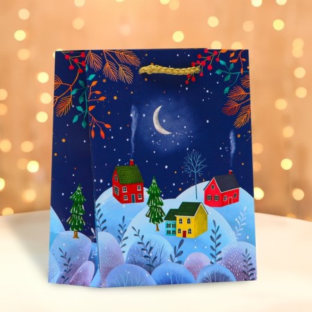 New Year. Gift package "Winter Night", 11.5 x 14.5 x 6.5 cm.