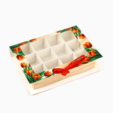 Box for 12 sweets with cells “Gift for you” 18.5 x 13.5 x 3.5 cm