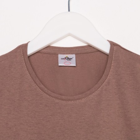 Print T-shirt with print, light brown color, size 48-4