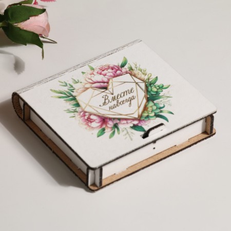 Wedding set "Piones", White, 5pcs, MDF-6