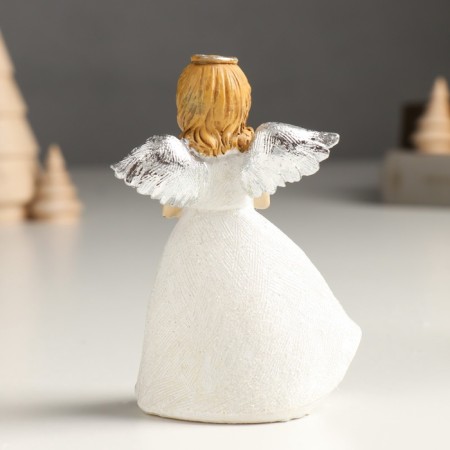 Souvenir Polystone "Girl-Angel in white with stars" brushes, silver mix 7.5x4x11 cm-5