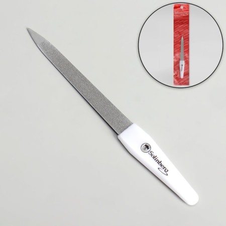 Metal file for nails, 12 cm, white color, s425-1