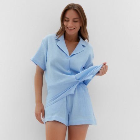 Female pajamas (shirt, shorts) KAFTAN "BASIC" p. 44-46, blue-4