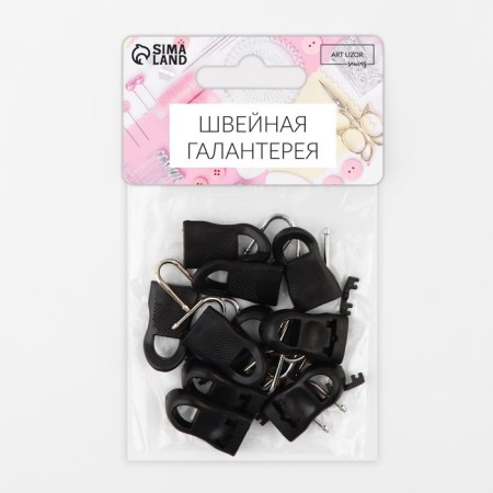 Lightning Puller, removable, 3.5 × 1.5 cm, 10 pcs, black color-4