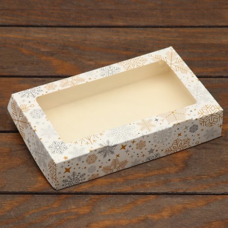 Folding box "Snowflake", 20 x 12 x 4 cm with a window-1