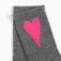 Women's socks, light gray/pink heart, size 25-27