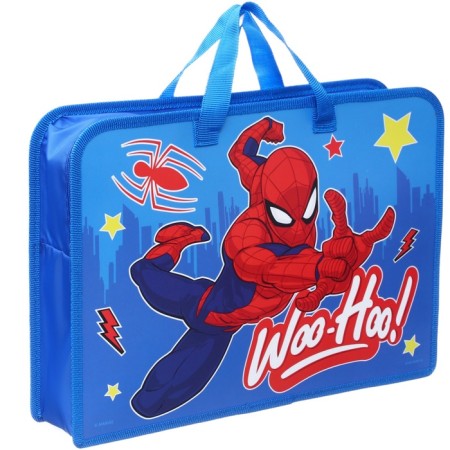 Plastic folder with A4 handles, on a zipper, 80x330x240 mm, spider-man-4