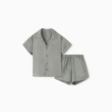 The costume of children (shirt and shorts) Kroshka I am Linen, p. 86-92, gray