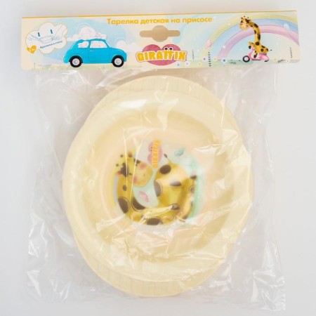 Baby plate on a suction cup Giraffix, color mix-3