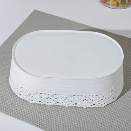 Vase for bread and fruits "Opener", 14 cm x 22 cm x 8 cm, white color-2