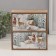Casket wood 2 boxes "deer at the snowy house" 10.2x17.2x17.6 cm
