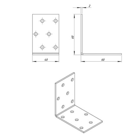 Fold corner 60 x 60 x 40 x 2 mm, galvanized-1