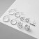 Earrings "Kaffa" star, color silver, set 6 pcs.