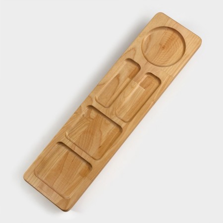 Table - an organizer for serving with handles and on the legs of ADELICA, 54.5 × 14 × 6 cm, birch-4