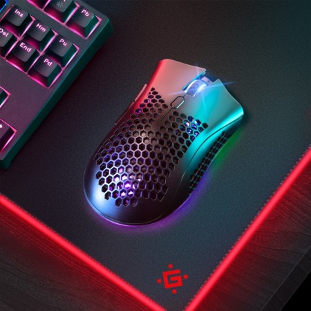 The mouse Defender Warlock GM-709L, Western, Optical, RGB, 2400 DPI, 400 mAh, 8 buttons, USB, Black-5