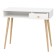 Written table with a box and an open niche, 900 × 450 × 760 mm, white color
