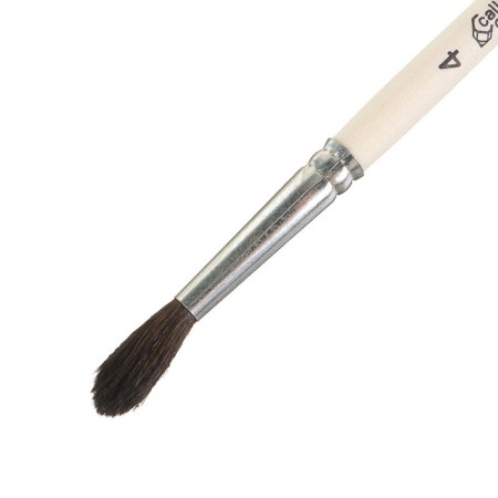 Round Brush No. 4 (clip diameter 4 mm; hair length 18 mm), wooden handle, calligrata-4